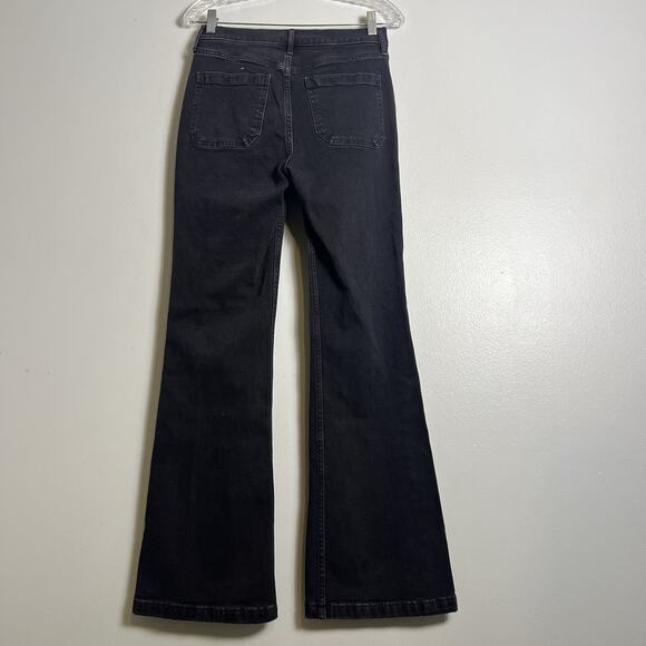GAP Women's 70s High Rise Flare Jeans Denim Black Sz 28 Boho - Picture 9 of 10